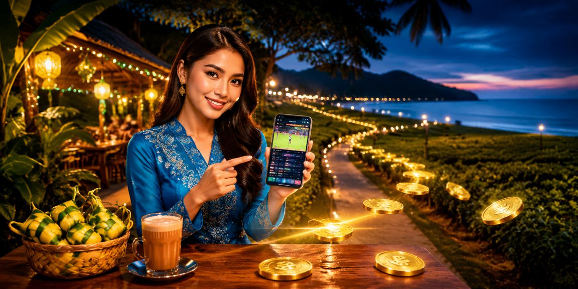 Pengguna g2010 dari Langkawi mengakses pertaruhan sukan melalui telefon berpakain baju kurung